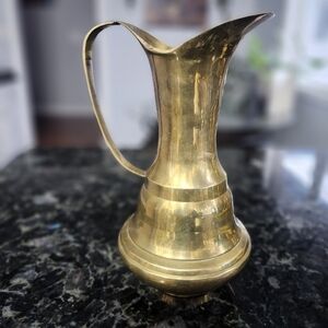 Vintage brass pitcher, also known as an ewer